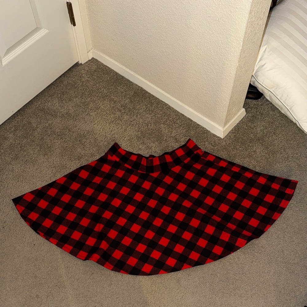 Plaid Red and Black Women's Skirt
